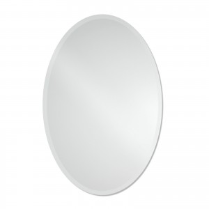 The Better Bevel Frameless Oval Beveled Wall Mirror   